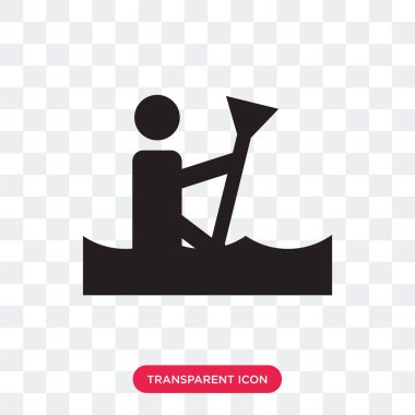 Kano ve atlet vektör simgesi üzerinde şeffaf arka plan izole, 