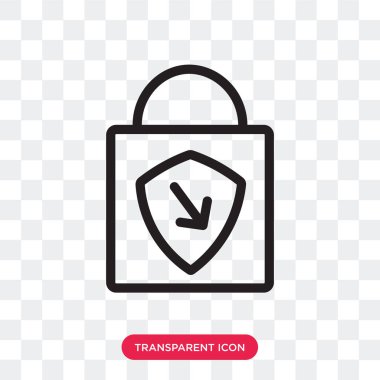 Saydam arka plan üzerinde asma kilit izole asma kilit vektör simgesi 