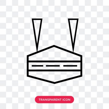 Saydam arka plan üzerinde izole arka koruma vektör simgesi, 