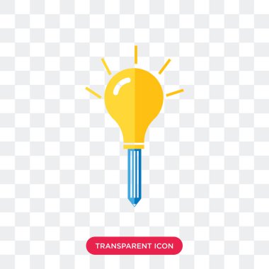 Saydam arka plan üzerinde ışık izole ampul vektör simgesi