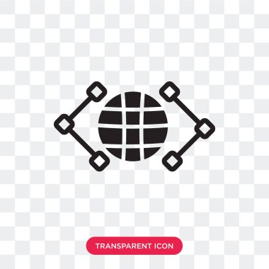 Saydam arka plan üzerinde Global lo izole küresel vektör simgesi