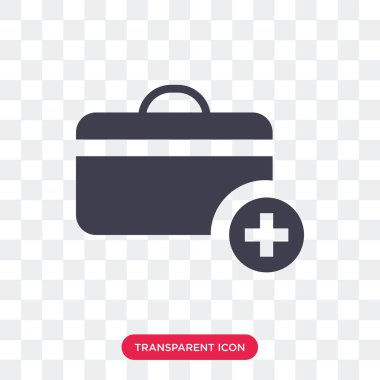 Saydam arka plan üzerinde Fi izole ilk yardım kiti vektör simgesi