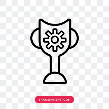 Saydam arka plan üzerinde kupa lo izole kupa vektör simgesi