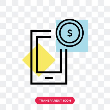 Saydam arka plan üzerinde mafya izole mobil karşılığı vektör simgesi