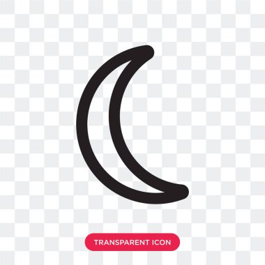 Saydam arka plan üzerinde Moon logosu d izole ay vektör simgesi