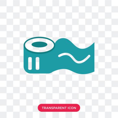 Saydam arka plan üzerinde Toi izole tuvalet kağıdı vektör simgesi