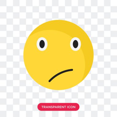 Saydam arka plan üzerinde Sc izole şüpheci gülümseme vektör simgesi