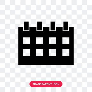 Saydam arka plan üzerinde Calenda izole takvim vektör simgesi