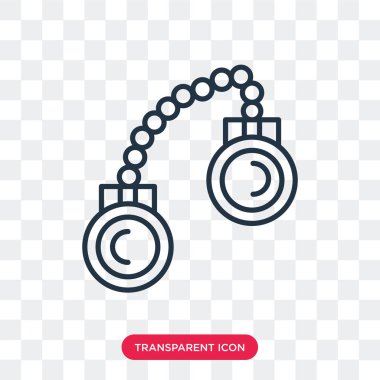 Vektör simgesi üzerinde şeffaf arka plan izole kelepçe, logo tasarımı kelepçe