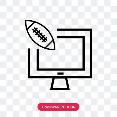 Amerikan futbolu ek açıklama vektör simgesi üzerinde şeffaf izole