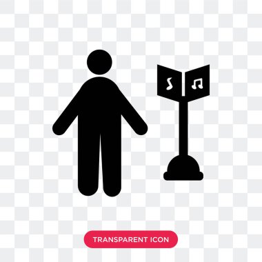 Saydam arka plan üzerinde Musicia izole müzisyen vektör simgesi