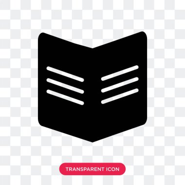 Saydam arka plan üzerinde kitap logo d izole kitap vektör simgesi