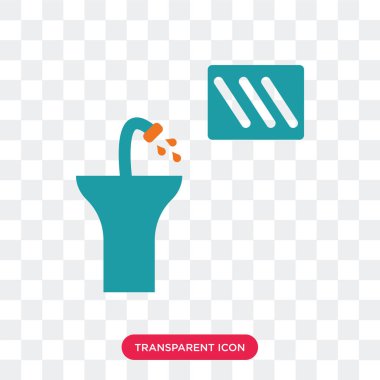 Saydam arka plan üzerinde lavabo logosu d izole vektör simge lavabo