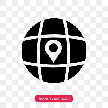 Saydam arka plan üzerinde dünya izole küre vektör simgesi