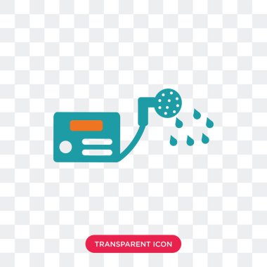 Saydam arka plan üzerinde Wat izole su ısıtıcı vektör simgesi