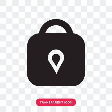 Saydam arka plan üzerinde asma kilit izole asma kilit vektör simgesi 