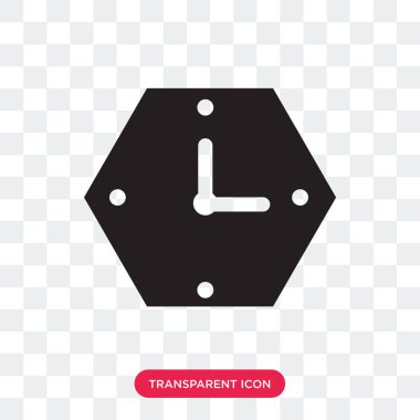 Saydam arka plan üzerinde saat logosu izole saat vektör simgesi