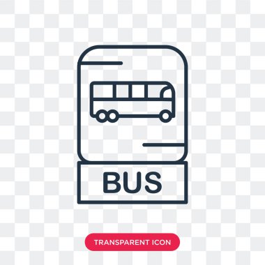 Saydam arka plan üzerinde otobüs durağı logo tasarımı izole otobüs durağı vektör simgesi