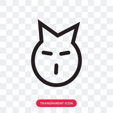 Saydam arka plan üzerinde kedi logo des izole kedi vektör simgesi