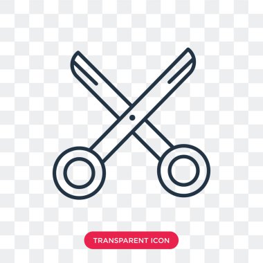 Saydam arka plan üzerinde makas logo tasarımı izole makas vektör simgesi