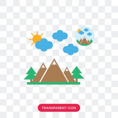 Saydam arka plan üzerinde Mounta izole dağlar vektör simgesi