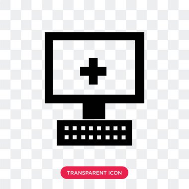 Saydam arka plan üzerinde Compute izole bilgisayar vektör simgesi