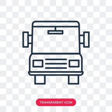 Saydam arka plan üzerinde otobüs logo tasarımı izole otobüs vektör simgesi