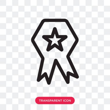 Saydam arka plan üzerinde madalya logo izole madalya vektör simgesi