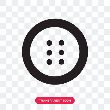 Dört delik vektör simgesi üzerinde transpare izole düğmesiyle giyim