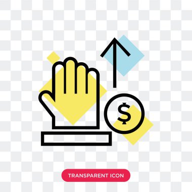 Saydam arka plan üzerinde P izole ödeme yöntemi vektör simgesi