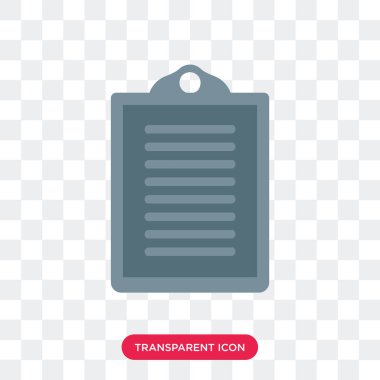 Saydam arka plan üzerinde Clipbo izole Pano vektör simgesi