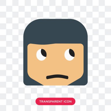 Saydam arka plan üzerinde Sc izole şüpheci gülümseme vektör simgesi