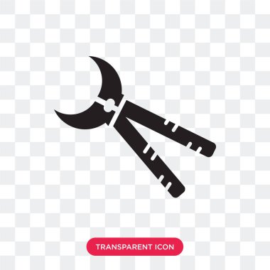 Saydam arka plan üzerinde pense lo izole pense vektör simgesi