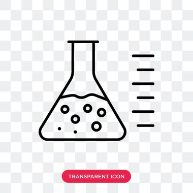 Saydam arka plan üzerinde Flask logo tasarımı izole şişesi vektör simgesi
