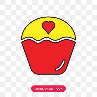 Saydam arka plan üzerinde Cupcake izole cupcake vektör simgesi 