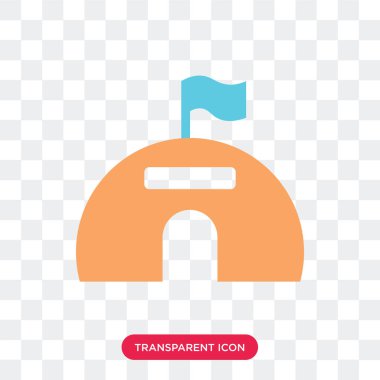 Saydam arka plan üzerinde çadır logosu d izole çadır vektör simgesi