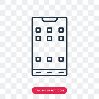 Saydam arka plan üzerinde Smartphone logo tasarımı izole Smartphone vektör simgesi