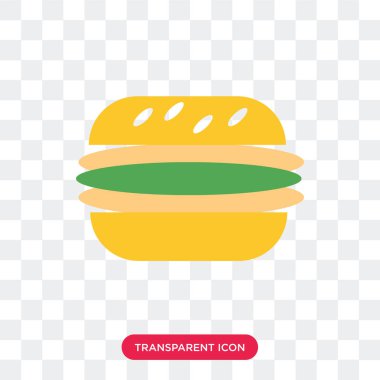 Saydam arka plan üzerinde hamburger izole hamburger vektör simgesi