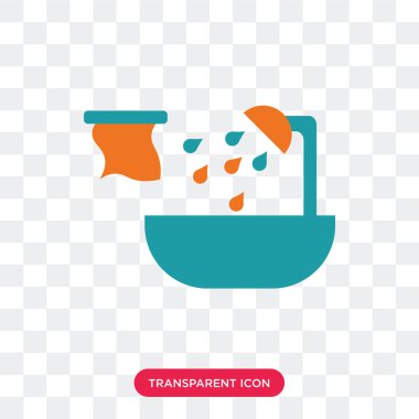 Saydam arka plan üzerinde küvet izole küvet vektör simgesi 