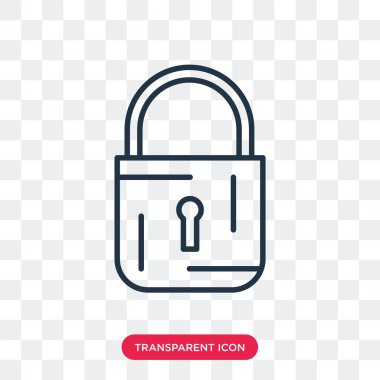 Saydam arka plan üzerinde asma kilit logo tasarımı izole asma kilit vektör simgesi