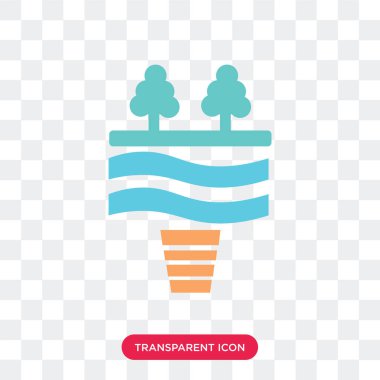 Saydam arka plan üzerinde göl logosu d izole göl vektör simgesi