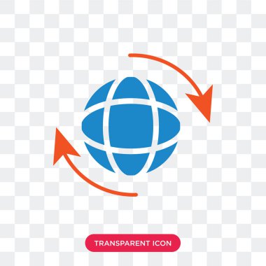 Saydam arka plan üzerinde Global lo izole küresel vektör simgesi