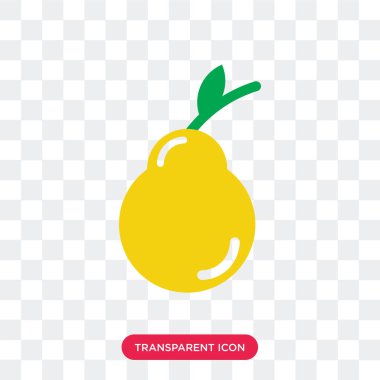 Saydam arka plan üzerinde armut logosu d izole armut vektör simgesi