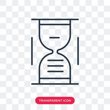 Saydam arka plan üzerinde kum saati logo tasarımı izole kum saati vektör simgesi