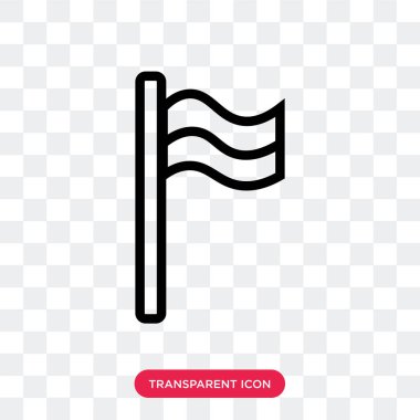 Bayrak simgesini şeffaf arka plan üzerinde bayrak logosu d izole vektör