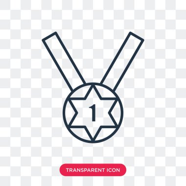 Saydam arka plan üzerinde madalya logo tasarımı izole madalya vektör simgesi