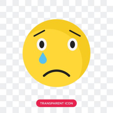 Saydam arka plan üzerinde üzgün sm izole Hüzünlü gülümseme vektör simgesi