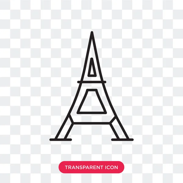 Eiffel toren vector pictogram geïsoleerd op transparante achtergrond, Eiffel toren logo ontwerp — Stockvector