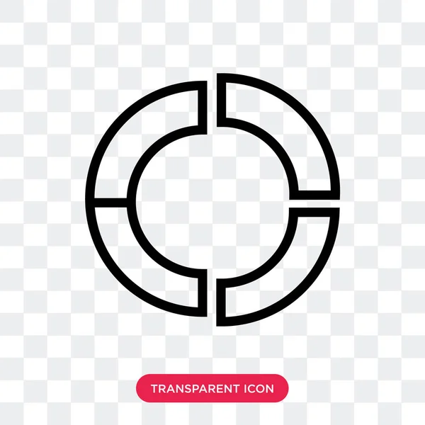 Cirkeldiagram vector pictogram geïsoleerd op transparante achtergrond, Pie ch — Stockvector