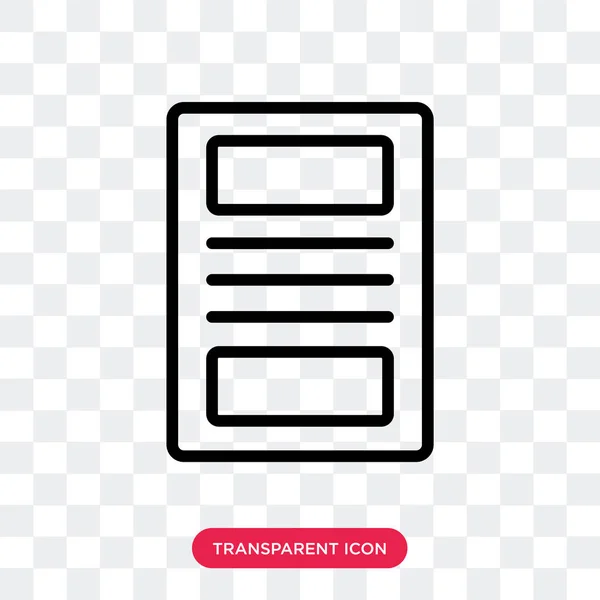 Krant vector pictogram geïsoleerd op transparante achtergrond, Newspa — Stockvector